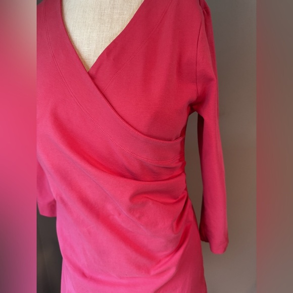 Soft Surroundings Petal Pink Coastal Hyannis Knit Midi Dress Side Ruching Size S - Picture 4 of 9